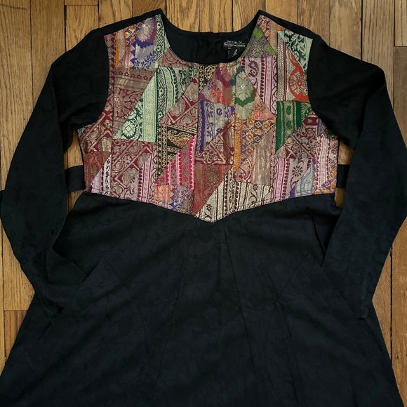 J.Peterman Company patchwork gypsy peasant full midi maxi dress Fits XS to Small - Picture 3 of 10